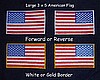 Large 3" X 5" Forward or Reverse American Flag